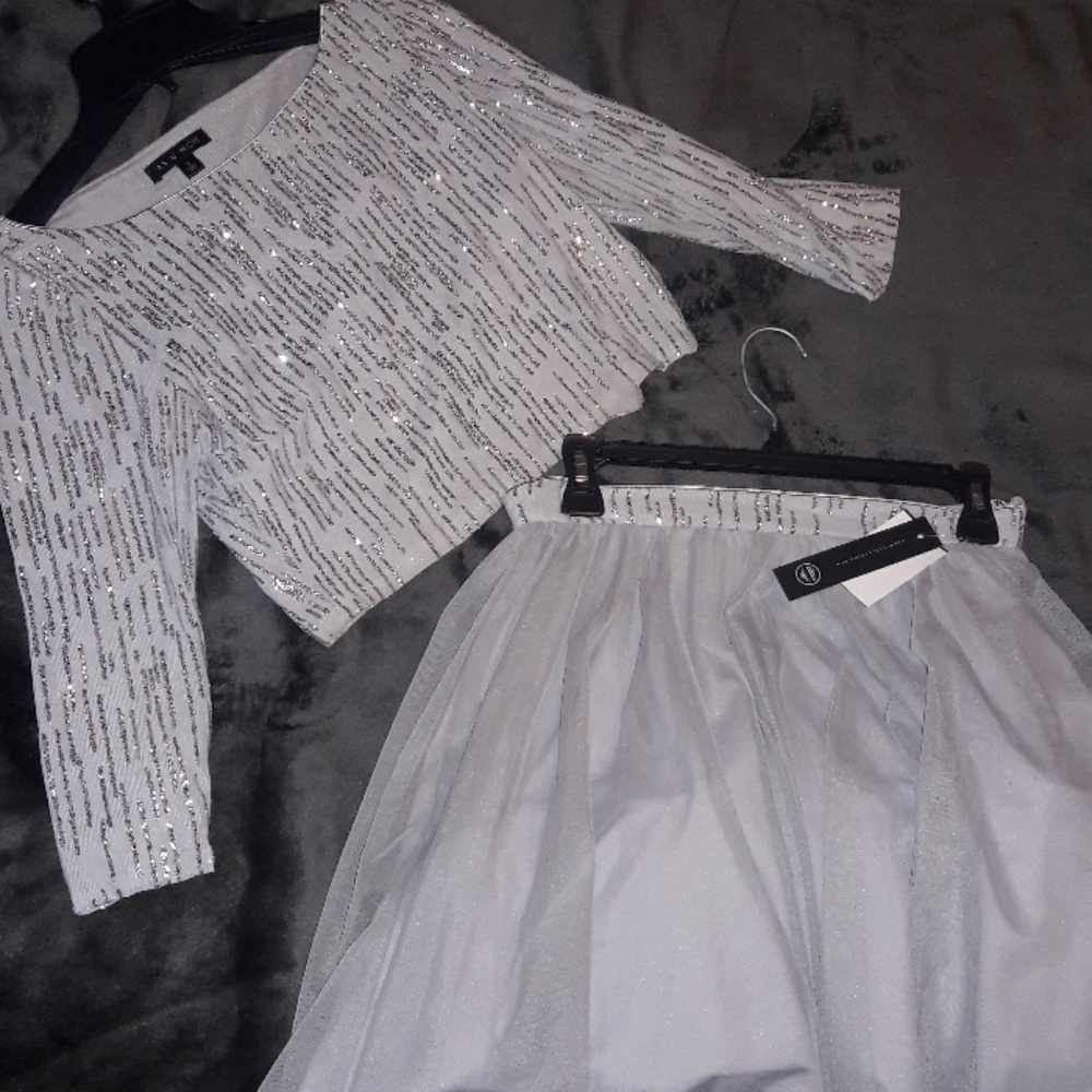 Silver glitter dress